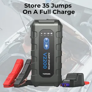 TOPDON V2200 2200A 12V Kits d'urgence de voiture portables Chargeur de batterie Jumper Box Booster Pack Jumpstarter Jump Starter Power Bank