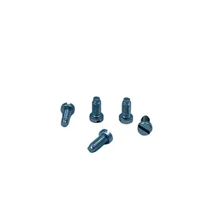 High-Quality Zinc-Plated Blue and White Slotted Flat Head Screws, M2.5x7, Ideal for Wiring and Terminals