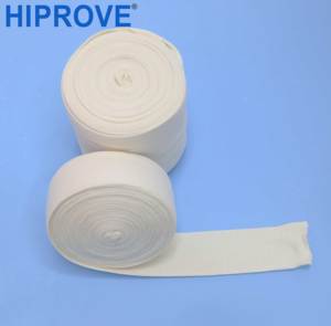 Rouleau de bandage tubulaire élastique en coton médical réutilisable blanc/naturel, longueur personnalisable, pour orthopédie - Product Image 5