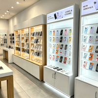 Vitrine d'exposition personnalisée pour coques de téléphone portable – Présentoir en bois et acrylique très demandé pour accessoires de téléphone et électronique