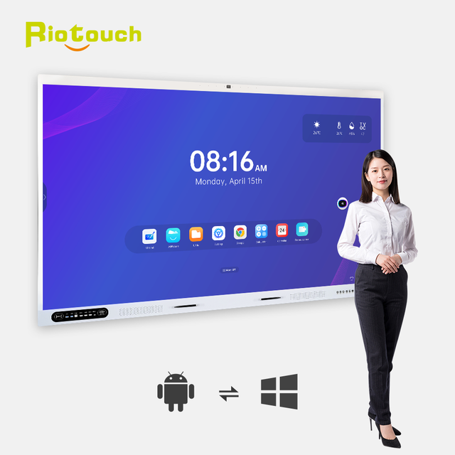 Riotouch High Performance Smart 4k ultra DLED QLED Interactive Touch Screen Display Flat Panel with AI Functions for Education