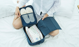 Personalizado colgante impermeable zapatillas organizador polvo ahorro de espacio de almacenamiento organizador protector titula - Product Image 2