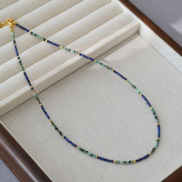 Collier artisanal en tungstène et lapis-lazuli pour femmes, style ethnique, vie quotidienne, bijoux vintage, accessoires de mode