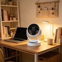 Ventilador Eléctrico Portátil de Plástico con Control Remoto, Enfriamiento Rápido Inteligente PTC, Ventilación y Oscilación