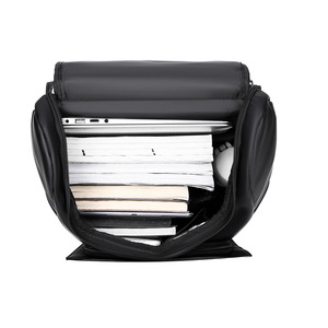 Sac à dos unisexe de grande capacité pour ordinateur portable 20-35L fermeture à glissière PU Polyester courbe physiologique dos poignée souple sac à dos tendance - Product Image 2