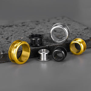 Evorte 316L Acier chirurgical inoxydable plaqué or, <span class=keywords><strong>piercing</strong></span> pour oreilles à visser, 8-16 mm, bijoux <span class=keywords><strong>de</strong></span> corps, dilatateurs, clous unisexes - Product Image 5