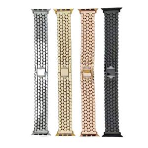 สายนาฬิกาโลหะผสมสังกะสีสำหรับผู้หญิง แฟชั่นสำหรับ Apple Watch S 10 11 46 มม. Ultra 49 มม. SE 44 มม. สายนาฬิกาแบบเปลี่ยนได้พร้อมตัวล็อคแบบจิวเวลรี่ - Product Image 5