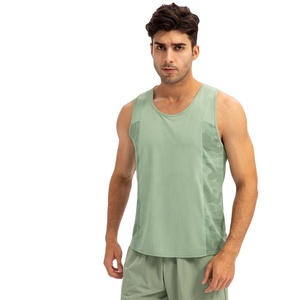 Camisetas sin mangas transpirables para gimnasio para hombre, camiseta sin mangas de secado rápido con logotipo personalizado para deportes, entrenamiento físico y jogging, ropa para correr con patrón sólido - Product Image 1