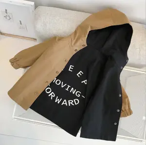 Chaqueta con capucha para niños, ropa de dos caras, cortavientos, primavera y otoño, 2019