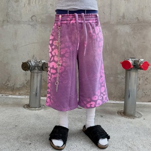 Custom Streetwear Capris Sweatpants <strong>Leopard</strong> <strong>Print</strong> Summer Baggy Casual 100% Cotton Sweat <strong>Shorts</strong> Jogging 3/4 Long <strong>Shorts</strong> <strong>Men</strong> - Product Image 1