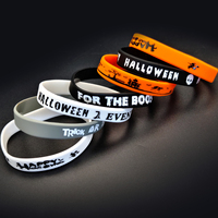 Pulsera de silicona para Halloween Logotipo personalizado profesional ecológico Haga su propio logotipo Pulsera Pulseras de silicona para eventos