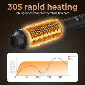 Brosse lissante chauffante 3-en-1 à double chauffage PTC, fer à boucler et brosse coiffante, 5 réglages de température, pour approvisionnement mixte à prix réduit - Product Image 4