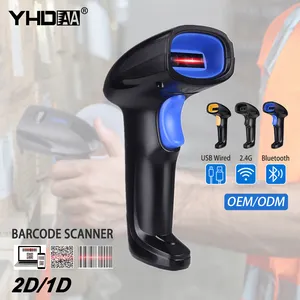 Estoque 1D Laser Scanner de código de Barras Scanner de código de Barras Com Fio Com Suporte Auto Leitor de código de Barras QR