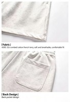 Shorts de sport décontractés pour hommes, coupe ample, avec cordon de serrage, taille élastique, 420G, poids lourd, avec poches