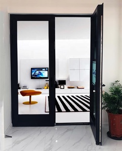 Cửa kính mờ được chứng nhận nfrc với thanh kính hiện đại đôi bản lề hợp kim nhôm cửa trước cho ứng dụng biệt thự - Product Image 5