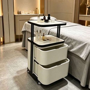 Carrito de Almacenamiento para Salón de Belleza con Cajones y Soporte para Secador de Pelo, Carrito Rodante para Peluquería, Estética, Tatuajes y SPA - Product Image 3
