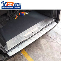 RAORUN Plaque de protection de seuil de coffre intérieur et extérieur en acier inoxydable de luxe pour Mercedes Vito V260 W447, protection de pare-chocs arrière argent noir