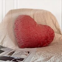 Oreiller moderne mignon personnalisé en forme de coeur Coussins en fausse fourrure de lapin en velours par sublimation