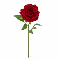 Auf Lager Fabrik-Großhandel Künstliche Rote Rose Einzelstiel 10cm Samt Kunstblume Hotel-Lobby Restaurant Hochzeit Tischdekoration