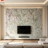 Comptoir de cuisine, table à manger, mur, bureau d'accueil en marbre Calacatta Monet Breccia Botticelli Nature Rose, design moderne, sur mesure