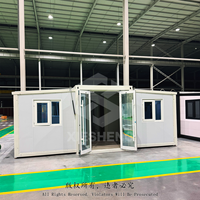 Maison conteneur extensible préfabriquée en acier, cabine pliable à construction rapide, aménagement personnalisé pour campement