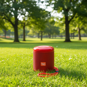 T&G Portable <b>Bluetooth</b> <b>Speaker</b> Red <b>With</b> Carry Strap Compact Wireless Audio For Outdoor Use - Product Image 3