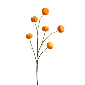 Yihua Floral Art - Ramo de Calabazas Artificiales Mini, 6 Cabezas, Color Naranja Rojizo, Flor de Seda, Decoración del Hogar, Estilo Moderno y Sencillo - Product Image 1