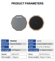 G6008 Factory New Arrival Hot Sale 8/10/12 Inch Decagon Drum Pad - Custom Shape & Logo