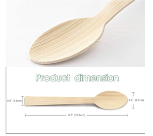 Cuillère en bambou moderne Usa Mairun, mini, 3,54 pouces, jetable, 100% biodégradable, écologique, renouvelable, naturelle, ensemble de couverts pour cadeaux - Product Image 5