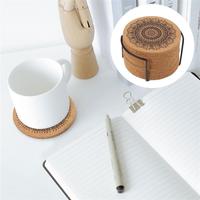 Sous-verres en liège absorbant personnalisés de 10 cm, ronds et carrés, avec motifs imprimés de style classique, tapis et plaques en liège pour la vente en gros
