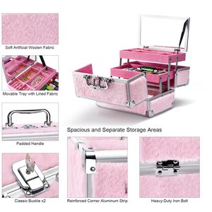 <span class=keywords><strong>Estuche</strong></span> <span class=keywords><strong>de</strong></span> Maquillaje Portátil <span class=keywords><strong>de</strong></span> Aluminio, Caja <span class=keywords><strong>de</strong></span> Almacenamiento <span class=keywords><strong>de</strong></span> Cosméticos <span class=keywords><strong>de</strong></span> Viaje con Espejo <span class=keywords><strong>para</strong></span> <span class=keywords><strong>Niñas</strong></span>, Organizador <span class=keywords><strong>de</strong></span> Joyería, Manualidades y Artículos <span class=keywords><strong>de</strong></span> <span class=keywords><strong>Uñas</strong></span> - Product Image 2