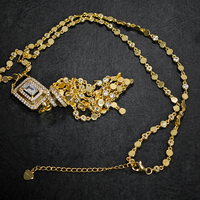 Collier vintage en argent 925 avec pendentif à pompon, pierre CZ taille émeraude et chaîne à maillons perlés, élégant et remarquable, pour commande en gros