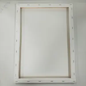 Marco de lienzo estirado en blanco OEM 280g lienzo de algodón puro pintura marco de madera de pino suministros de arte para impresión de pintura artística