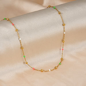 Collier bohème en or pour femmes, bijoux de mode d'été, chaîne en or, graine colorée, perles Miyuki, <span class=keywords><strong>2023</strong></span> - Product Image 2