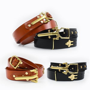 YB695 deepeel เข็มขัดสไตล์อัศวินทำด้วยมือขนาดกว้าง3.8ซม. สายหนังวัวแท้เทรนด์สำหรับผู้ชายเครื่องประดับเสื้อผ้าแบบทำมือ - Product Image 3