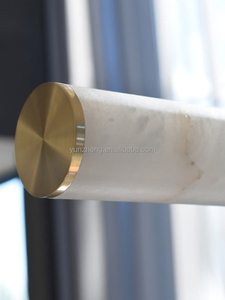 Simple y moderno restaurante Bar isla plataforma alabastro candelabro italiano minimalista decorativo cobre LED 3000K lámpara blanca cálida - Product Image 6