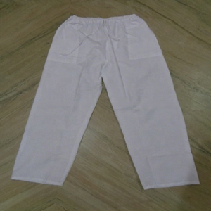 Pantalon Harem en Coton Blanc Imprimé Respirant Décontracté d'été pour Femmes en provenance d'Inde - Product Image 1