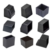Protège-tiges carrés en PVC noir antidérapants pour pieds de chaise, pour équipement de fitness, marque GOFAI, modèle GF-105