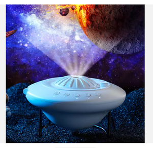 Projecteur <span class=keywords><strong>Planétarium</strong></span> UFO LED ABS, Veilleuse Galaxie, Abat-jour Blanc Minimaliste, pour Chambre d'Enfant, Plafond, Home Cinéma - Product Image 1