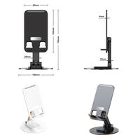 Supports universels pour téléphones portables, supports de tablette portables, supports de bureau, supports de téléphone en plastique et métal avec joint d'amortissement en ABS, logo personnalisé