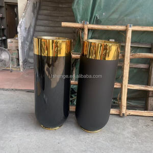 แจกันตั้งพื้นสีทองขนาดใหญ่หรูหราทันสมัยสำหรับตกแต่งบ้านกระถางต้นไม้โลหะตกแต่งทรงสูงกระถางต้นไม้โลหะสำหรับใช้ในร่ม - Product Image 5