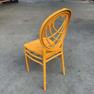 Wholesale <b>Stackable</b> Plastic Gold Round Back <b>Chairs</b> for Events Wedding Party Decoration - Product Image 2