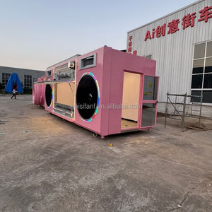 Camion de restauration mobile vintage géant, café et barbecue, espace d'accueil, design rétro créatif de magnétophone pour rue/centre commercial - Product Image 2