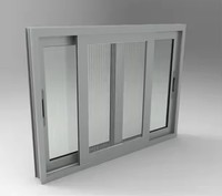 Ventanas de Aluminio Personalizadas al por Mayor, Ventana Corredera de Vidrio con Marco de Aluminio y Rejilla para Ventana de Casa, Puerta Corredera