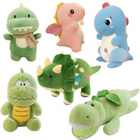 Vente en gros de jouets en peluche de dinosaure de dessin animé cadeaux pour enfants oreiller de poupée en peluche d'animal en peluche personnalisé