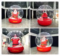 Globe de neige gonflable géant, décoration de maison à bulles de Noël, sphère de 3 m, imperméable, durable, décoration de Noël gonflable, Père Noël