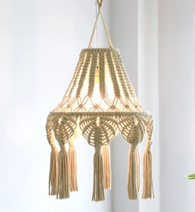 Y-W Macrame paralume Boho appeso lampada a sospensione copertura lampadario lanterna tonalità mobili per la camera da letto moderna Home Decor - Product Image 2