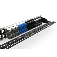 1U 48 port Panel Patch Keystone STP RJ45 pengatur kabel pintar dengan Bar dukungan kabel belakang tidak perlu ikat kabel