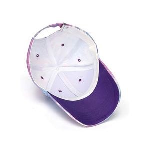 หมวกเบสบอลไล่เฉดสีแบบมัดย้อมหลากสี หมวกน้ำหนักเบาสำหรับวิ่ง - Product Image 2