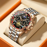 Reloj de Pulsera Cronógrafo de Lujo para Hombre, 3ATM Impermeable, Cuarzo, Estilo Ejecutivo Moderno, Aleación, Esfera de 40mm, Logotipo Personalizado OEM